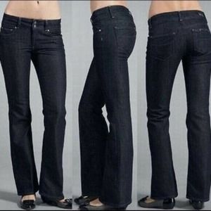 Paige Denim Hidden Hills straight leg jeans low rise dark wash 25 x 33" long